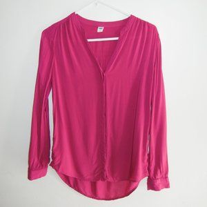 Old Navy | Fuchsia pink | Long Sleeve Blouse | SM